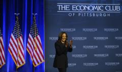 Kamala Harris campaigning in Pennsylvania in US election 2024